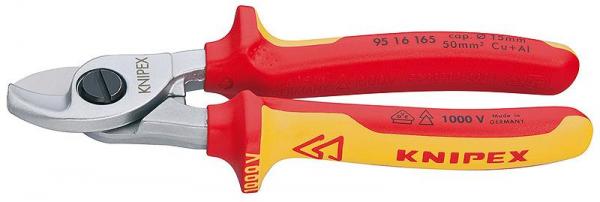 Knipex 9516165 Cable Shears insulated with multi-component grips, VDE-tested 165 mm