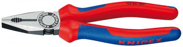 Knipex 0302180 Combination Pliers black atramentized with multi-component grips 180 mm