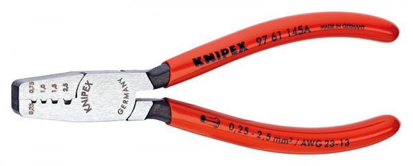 Knipex 9761145A Crimping Pliers for end sleeves (ferrules) plastic coated 145 mm