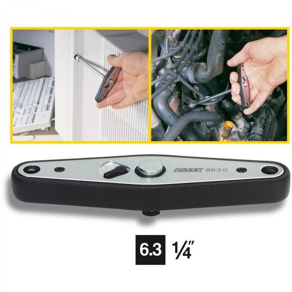 Hazet 863Q Reversible Ratchet with T-Handle 1/4“ Drive