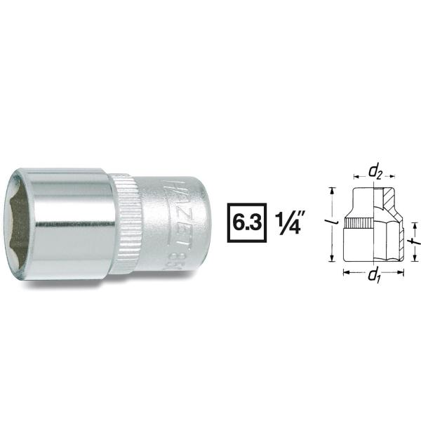 Hazet 850X-10 1/4" drive socket 10 mm