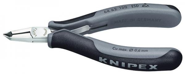 Knipex 6462120ESD Electronics End Cutting Nippers ESD with multi-component grips 120 mm