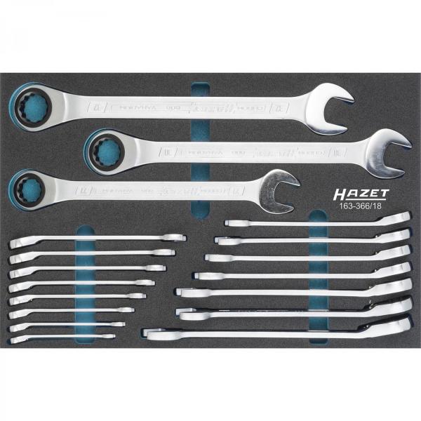 HAZET 163-366/18 Ratcheting combination wrench set