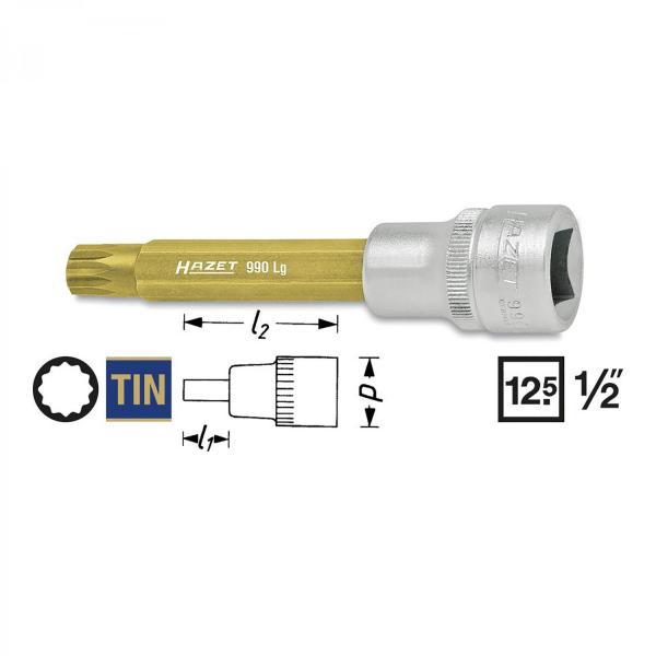 Hazet 990LG 1/2" drive XZN sockets