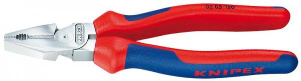 Knipex 0205180 High Leverage Combination Pliers chrome plated with multi-component grips 180 mm