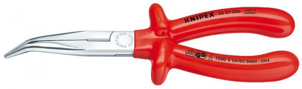 Knipex 2627200 Snipe Nose Side Cutting Pliers chrome plated 200 mm