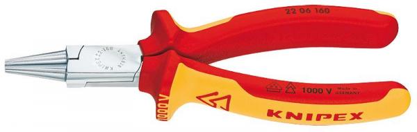 Knipex 2206160 Round Nose Pliers chrome plated 160 mm