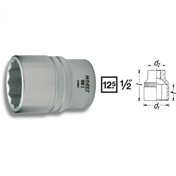 Hazet 900Z 1/2“ drive 12-point sockets
