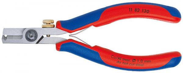 Knipex 1182130 Electronics Wire Stripping Shears with multi-component grips 130 mm