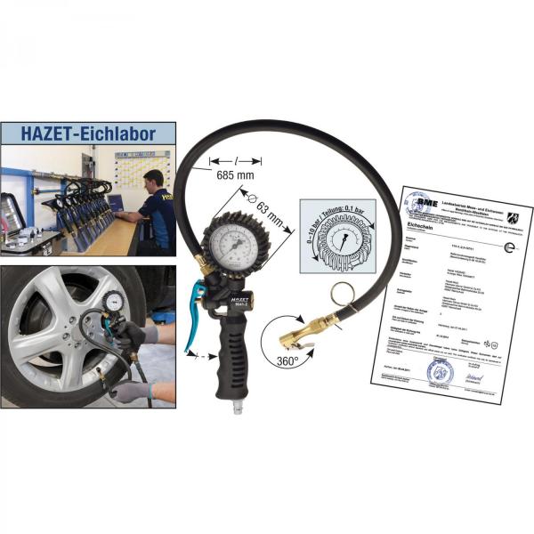 HAZET Tyre inflator, calibrated 9041-2CERT
