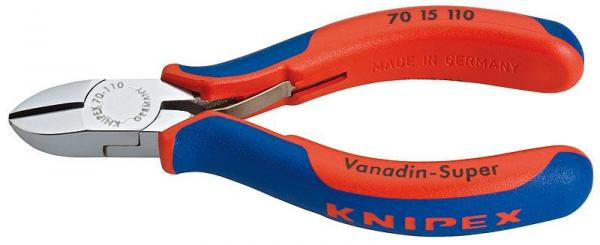 Knipex 7015110 Diagonal Cutter chrome plated with multi-component grips 110 mm