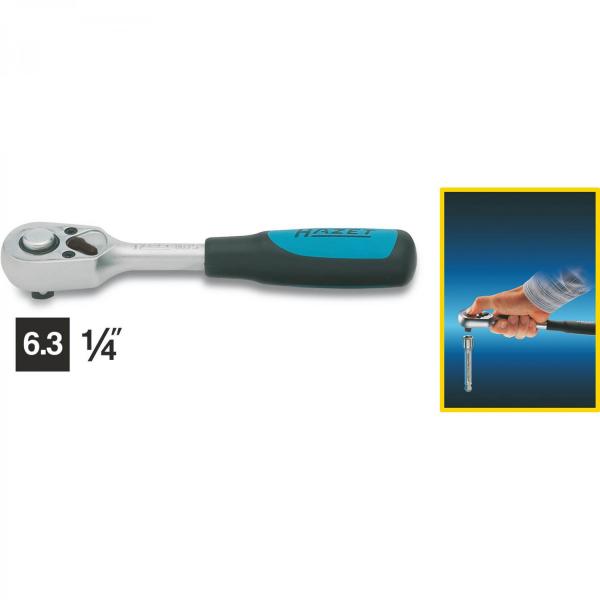 Hazet 863S Reversible Ratchet with Locking Device 1/4“ Drive
