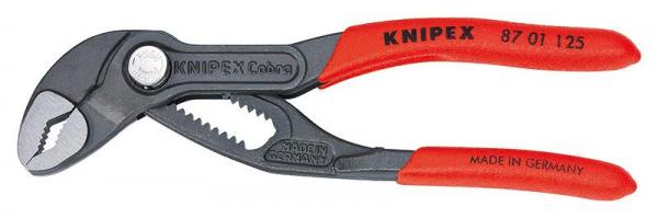 KNIPEX 8701 Cobra® Water Pump Pliers with non-slip plastic coating grey atramentized