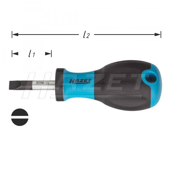 Hazet 801NK Short Flatblade Screwdriver