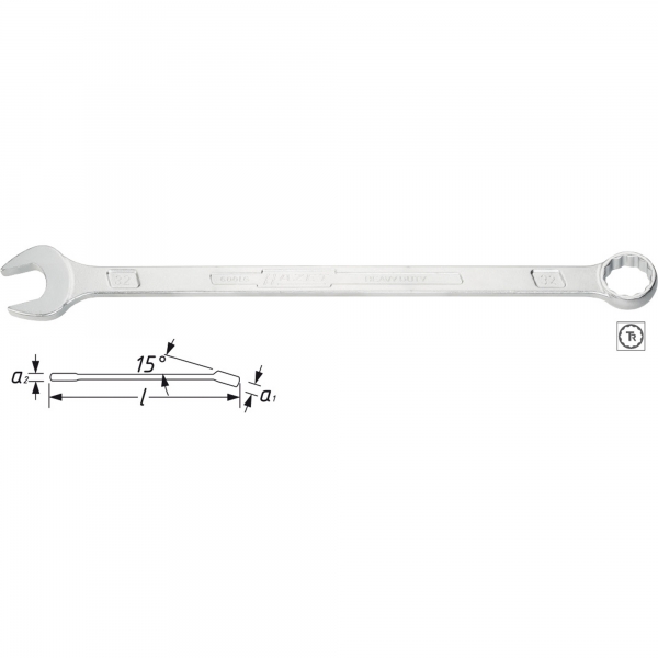 HAZET Combination wrench, extra long, slim design 600LG-22