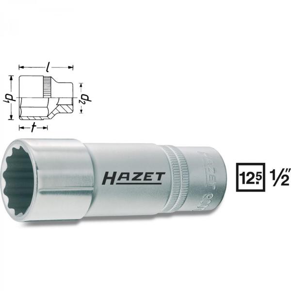 Hazet 900TZ 1/2“ drive 12-point sockets long