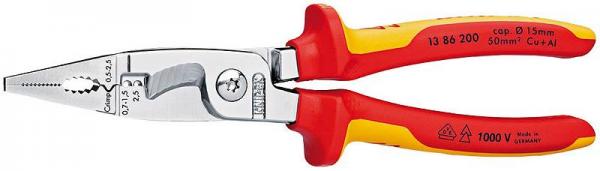 Knipex 1386200 VDE Pliers for Electrical Installation chrome plated 200 mm