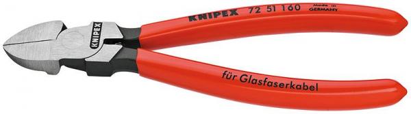 Knipex 7251160 Diagonal Cutter for fibre optics plastic coated 160 mm