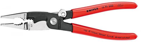 Knipex 1391200 Pliers for Electrical Installation black atramentized plastic coated 200 mm