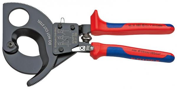 Knipex 9531280 Cable Cutter (ratchet action) with multi-component grips 280 mm