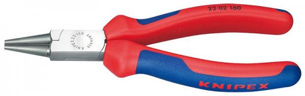 Knipex 2202140 Round Nose Pliers black atramentized with multi-component grips 140 mm