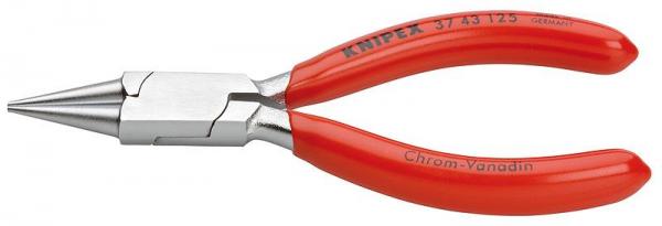 Knipex 3743125 Flat Nose Pliers for precision mechanics chrome plated plastic coated 125 mm