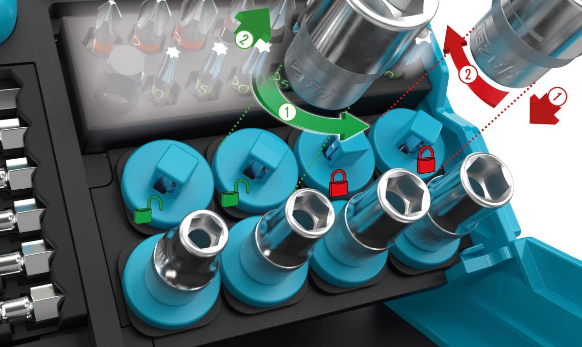 Hazet 2200SC-31 SmartCase screwdriver bit set, 59 pieces