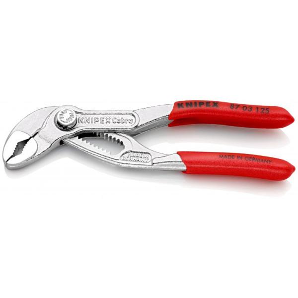 KNIPEX 8703 Cobra® Water Pump Pliers with non-slip plastic coating chrome  plated, Special Pliers, Knipex, Tools by Brand