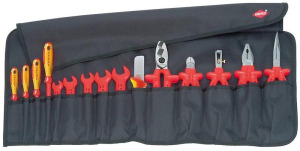 Knipex 989913 Tool Roll 15 parts with insulated tools for works on electrical installations