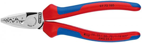 Knipex 9772180 Crimping Pliers for end sleeves (ferrules) with multi-component grips 180 mm