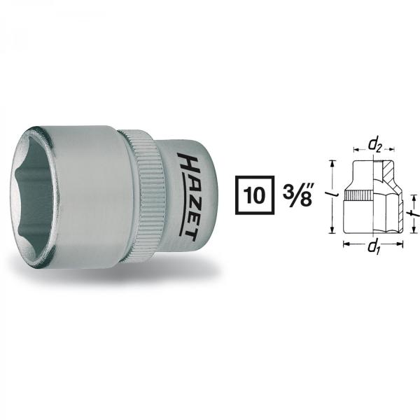 Hazet 880-7 3/8“ drive 6-point socket