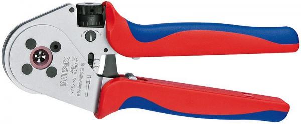 Knipex 975265 Four-Mandrel Crimping Pliers for turned contacts chrome plated 230 mm