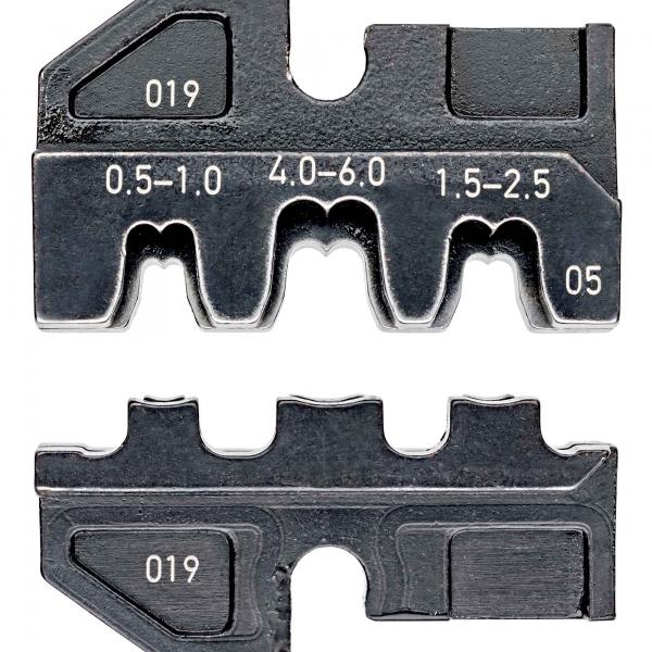 Knipex 974905 Crimping dies for non-insulated open plug-type connectors 4.8 + 6.3 mm