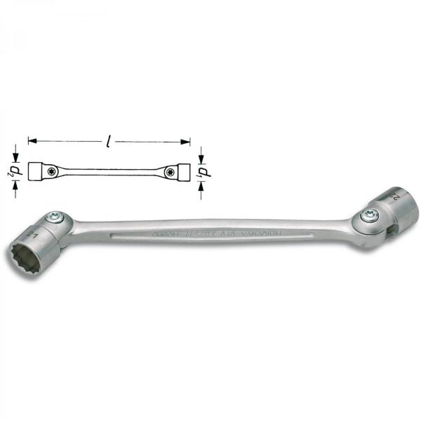 Hazet 645-14x15 Flexible Head Wrench
