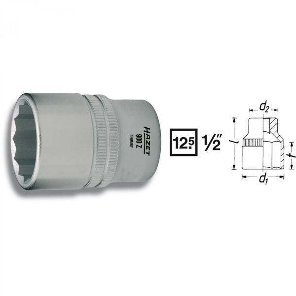 Hazet 900AZ-19/32 1/2“ drive 12-point socket