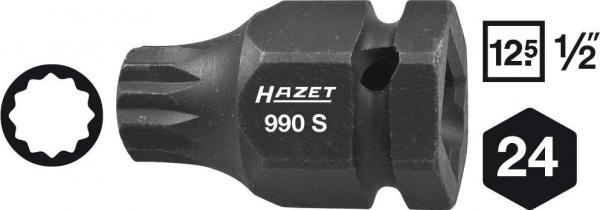 Hazet 990S 1/2" drive XZN impact sockets