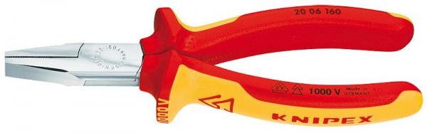 Knipex 2006160 Flat Nose Pliers chrome plated 160 mm