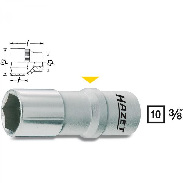 Hazet 880AMGT-1 5/8 in. (16 mm) 3/8" Spark Plug Socket