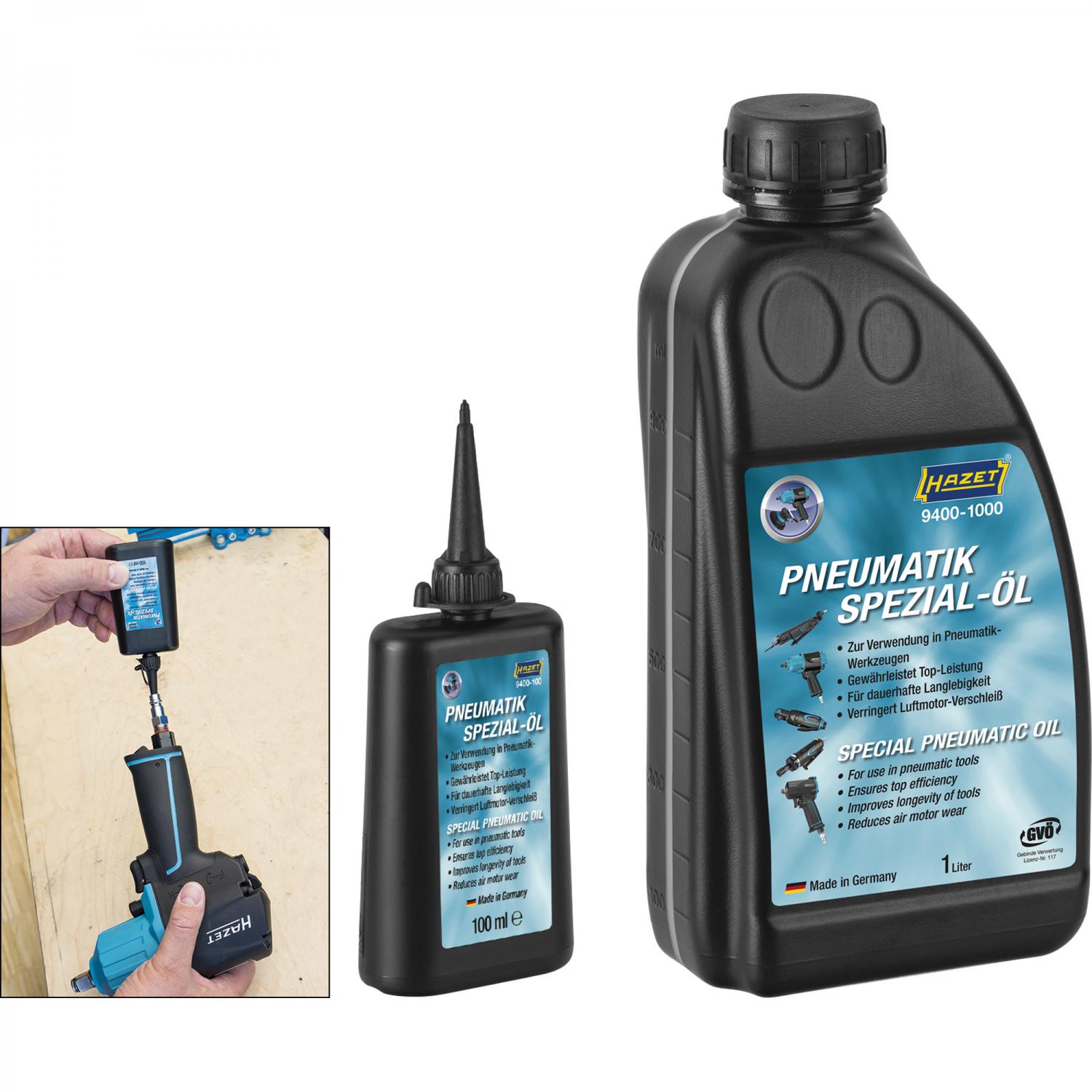 HAZET Special pneumatic tool oil 100 ml 9400100 Oils/Air Hose