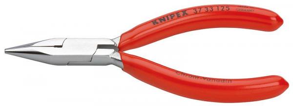 Knipex 3733125 Flat Nose Pliers for precision mechanics chrome plated plastic coated 125 mm