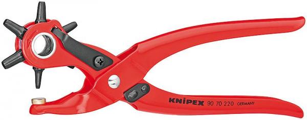 Knipex 9070220 Revolving Punch Pliers red powder-coated 220 mm