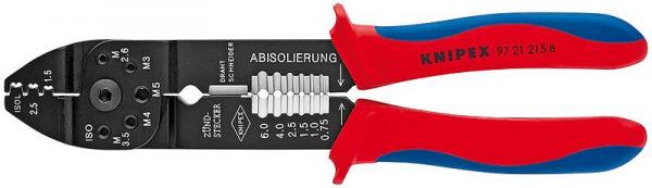 Knipex 9721215B Crimping Pliers burnished with multi-component grips 230 mm