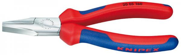 Knipex 2005140 Flat Nose Pliers chrome plated with multi-component grips 140 mm