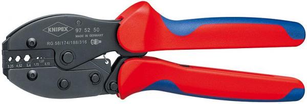 Knipex 975250 KNIPEX PreciForce® Crimping Pliers burnished with multi-component grips 220 mm