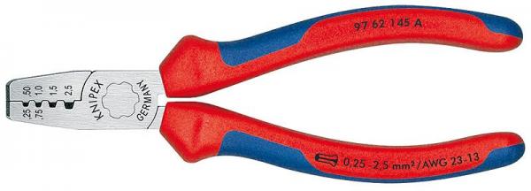 Knipex 9762145A Crimping Pliers for end sleeves (ferrules) with multi-component grips 145 mm
