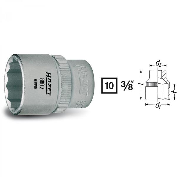 Hazet 880A 3/8“ drive SAE 12-point socket