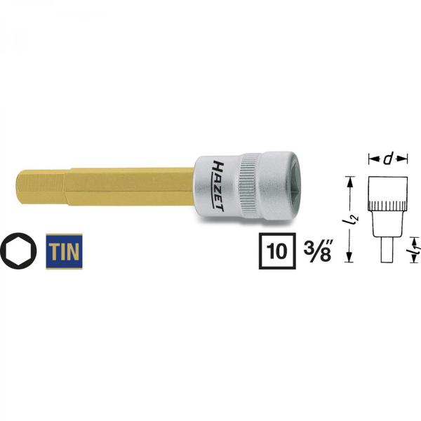 Hazet 8801 Screwdriver Socket for inside Hexagon screws
