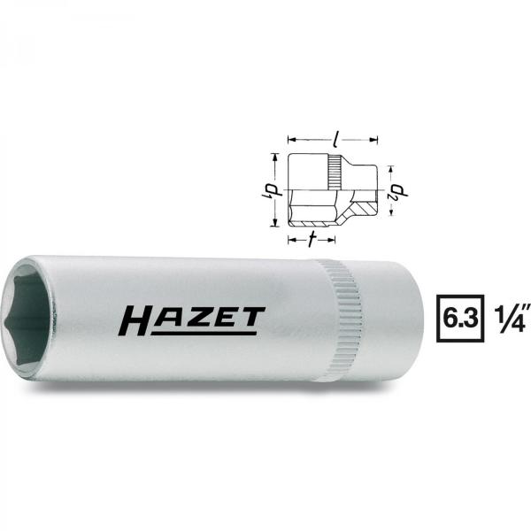 Hazet 850Lg-10 1/4” Deep Socket long style (6-Point)