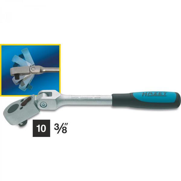 Hazet 8816GK Hinged Reversible Ratchet · Square, solid 10 mm (3/8 inches) · l: 218 mm