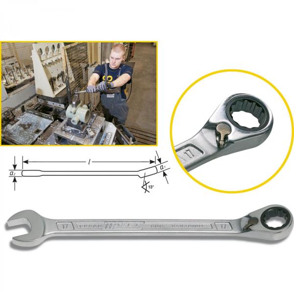 Hazet 606 ratcheting combination wrenches